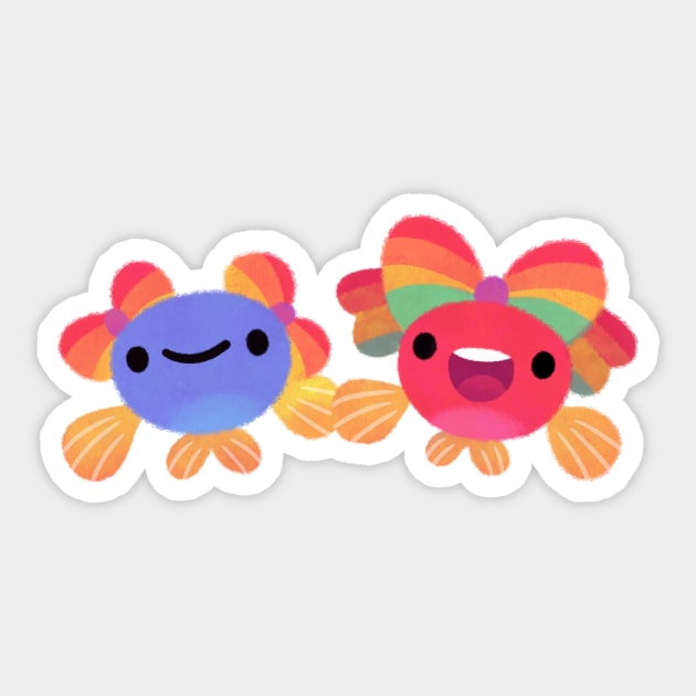 Rainbow guppy 8 Sticker by pikaole